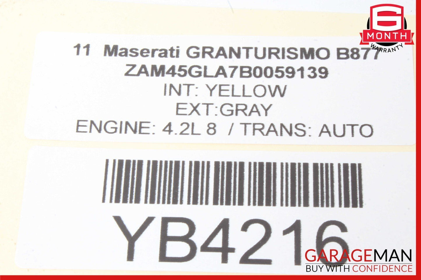 08-12 Maserati GranTurismo M145 Front Right or Left Seat Headrest Head Rest OEM