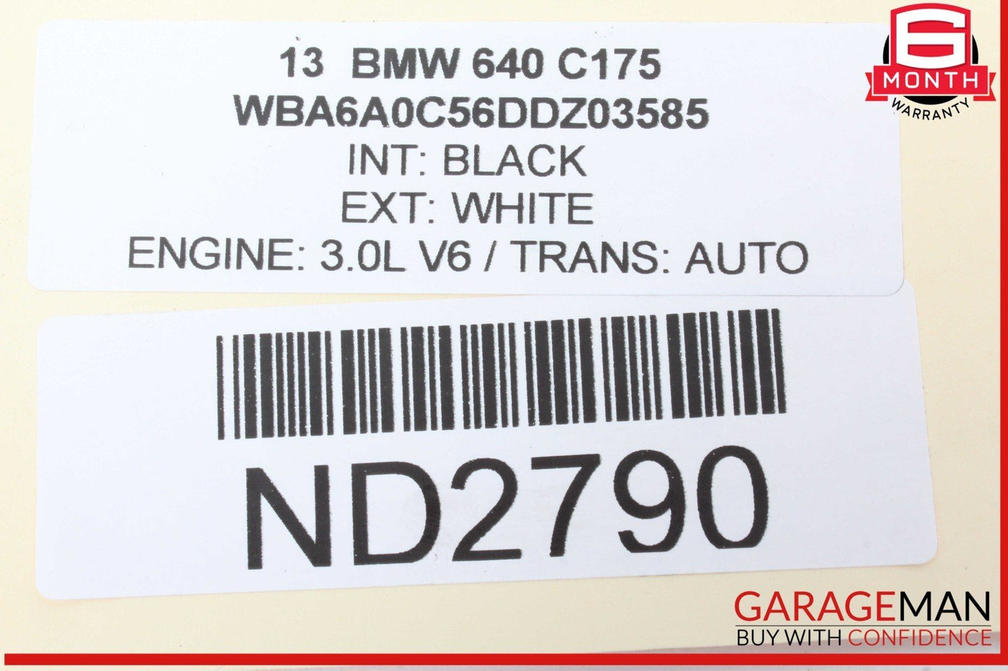 12-18 BMW 640i 650i Front Right Passenger Side Exterior Door Handle X4718722812