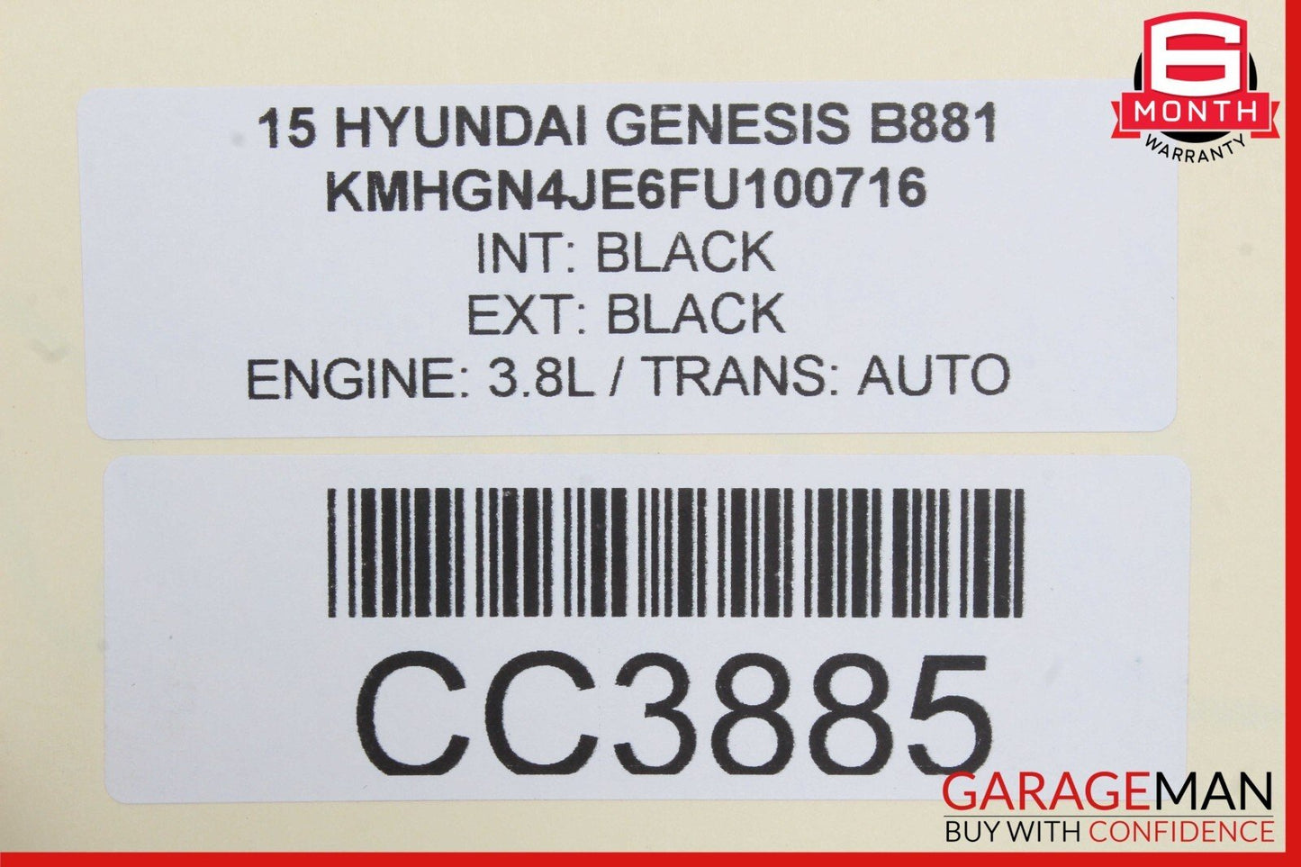 15-16 Hyundai Genesis Front Left Passenger Side Upper Top Seat Cushion