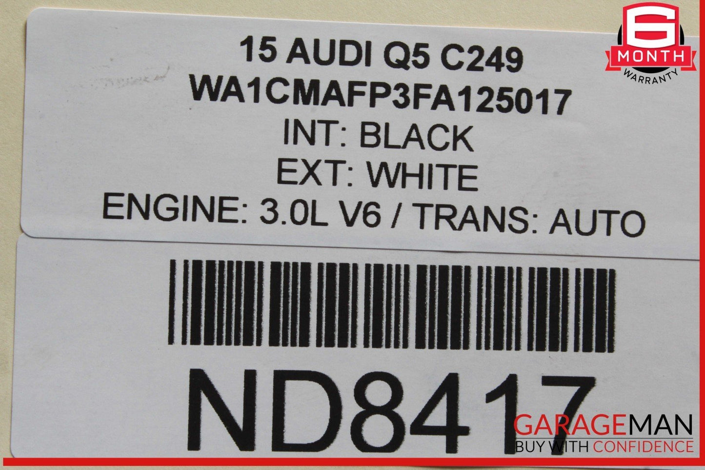 13-17 Audi Q5 3.0 Fuel Gas Tank Reservoir Filler Neck Assembly OEM