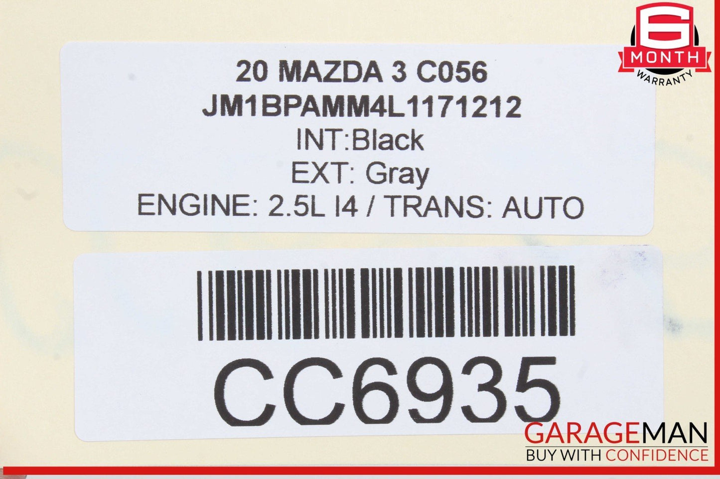 20-22 Mazda 3 Rear Seat Bench Lower Cushion Black OEM