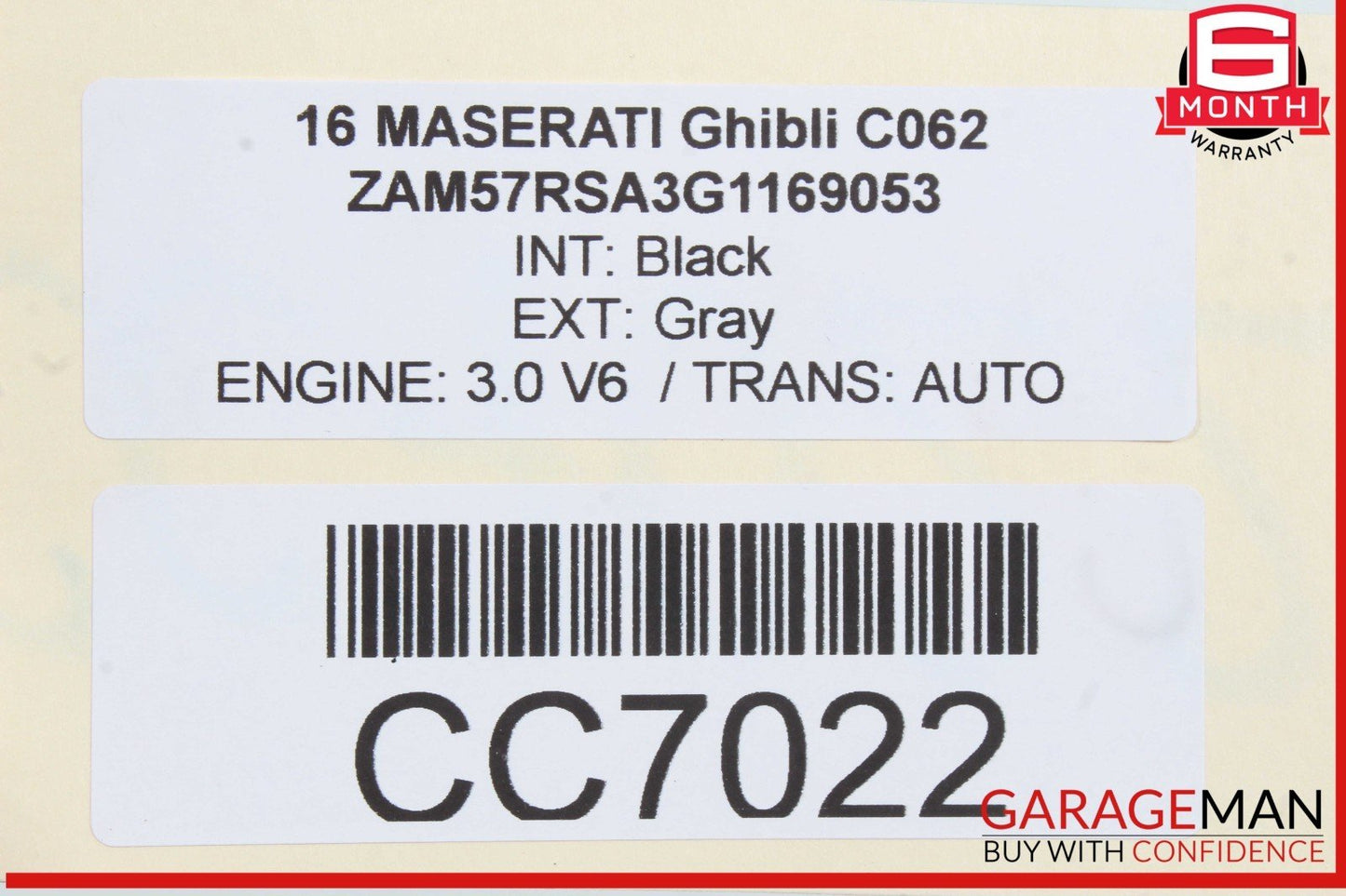 14-22 Maserati Ghibli M157 Rear Right Side Door Shell Frame Panel Gray OEM