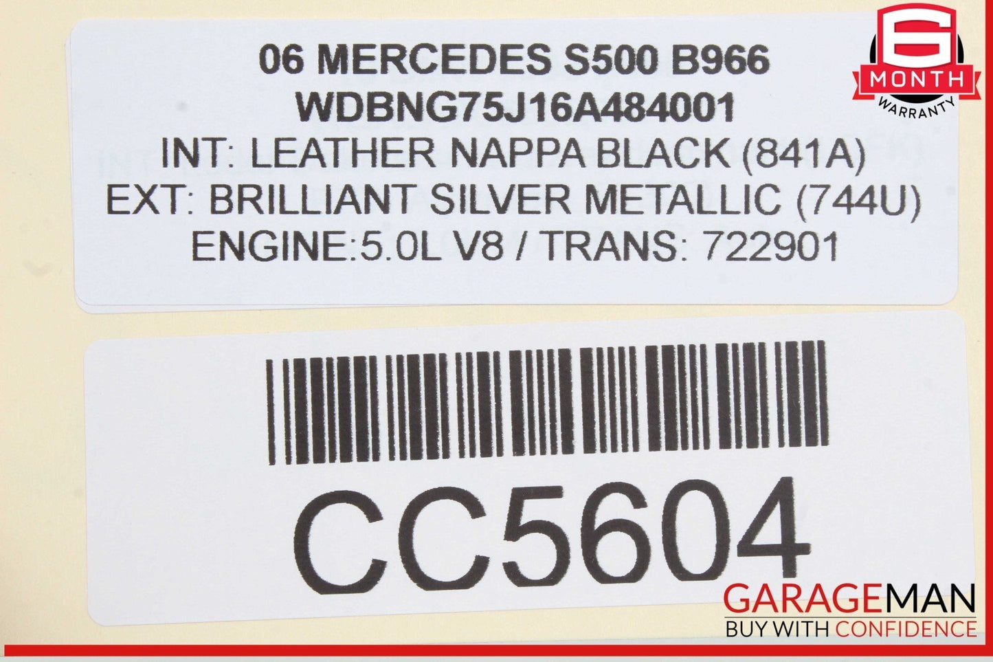 03-06 Mercedes W220 S500 Front Right or Left Top Upper Seat Cushion Black OEM