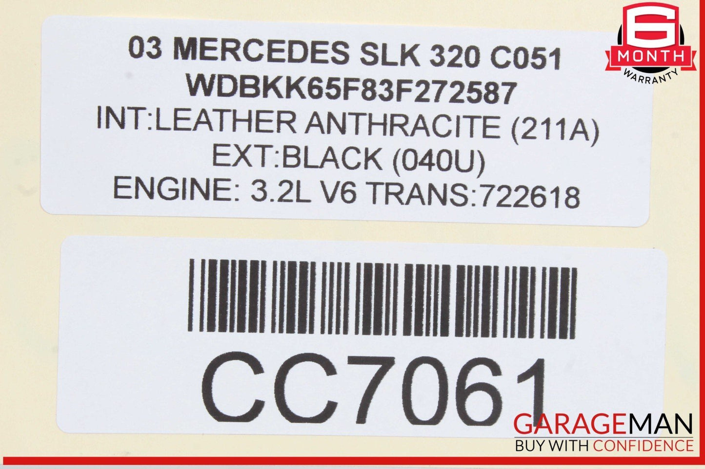 97-05 Mercedes R170 SLK320 E320 Engine Motor Block Assembly V6 M112 RWD OEM 165k