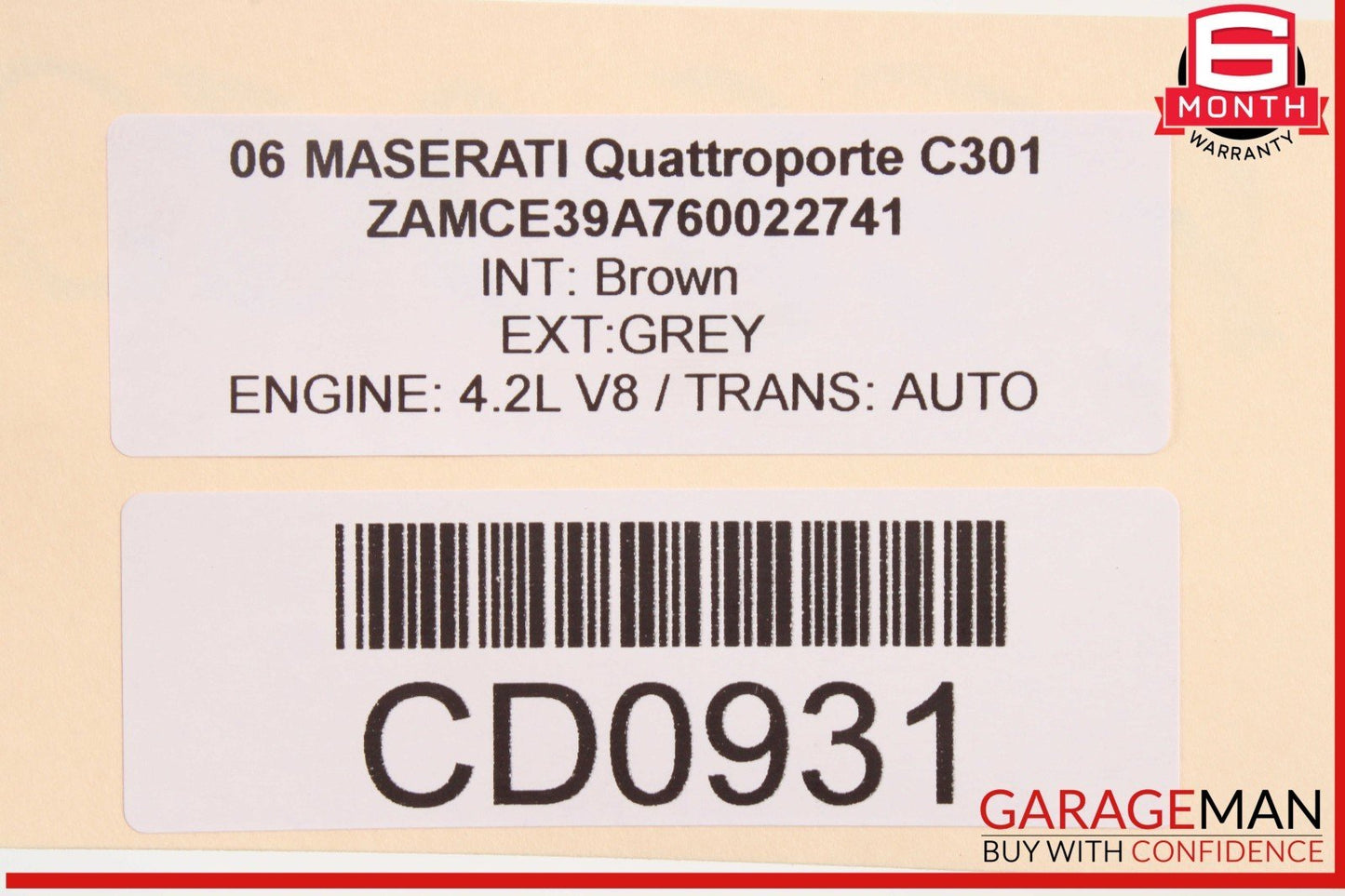 03-13 Maserati Quattroporte M139 Rear Left Side Interior Door Panel OEM