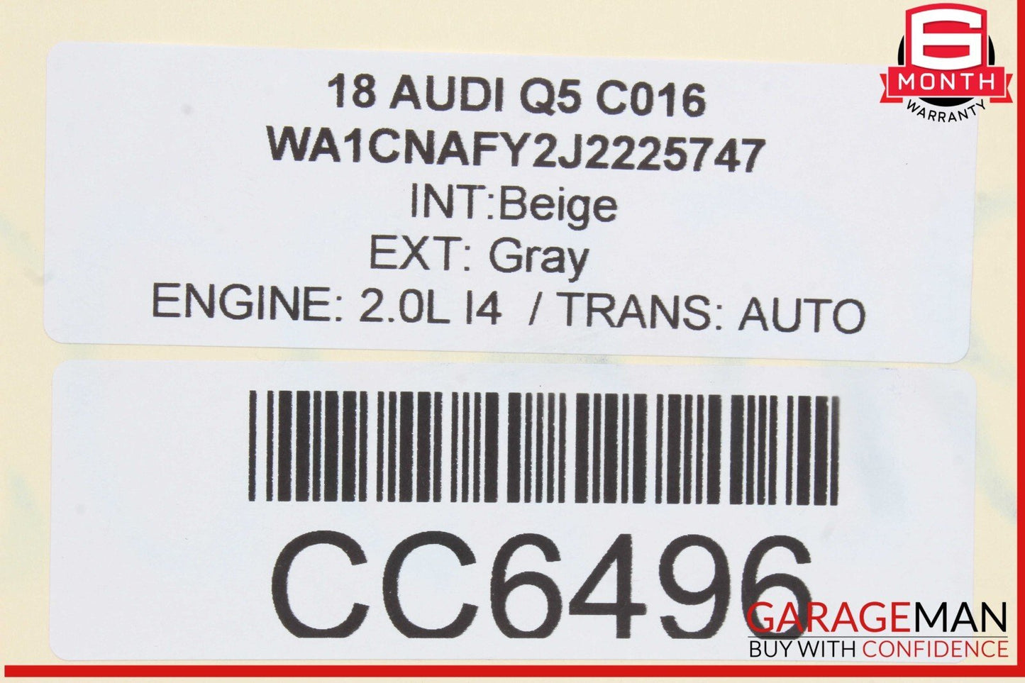 18-24 Audi Q5 SQ5 Rear Sub Frame Cross Member Cradle OEM