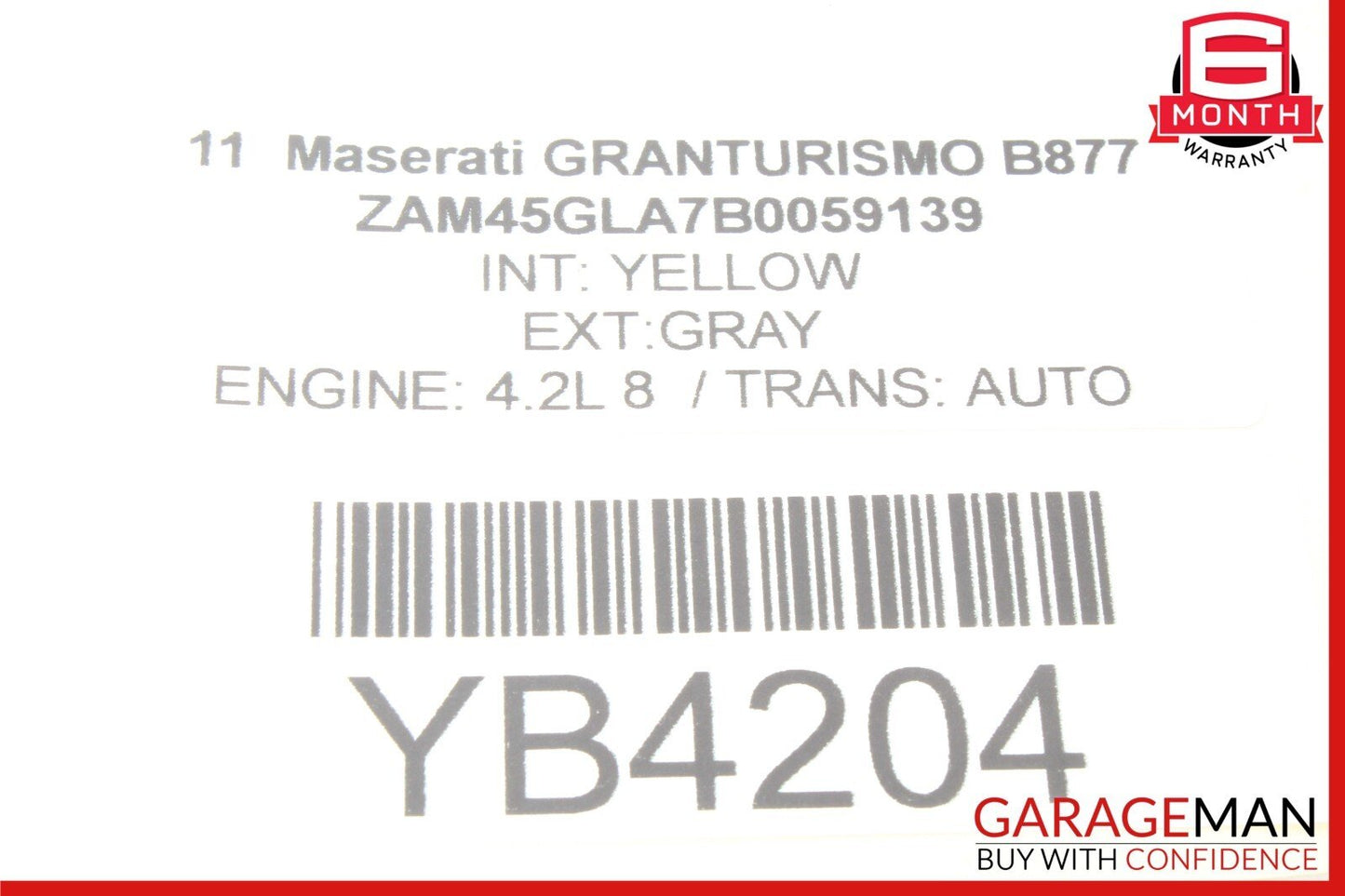 08-19 Maserati GranTurismo M145 Left Side Rear View Door Mirror OEM