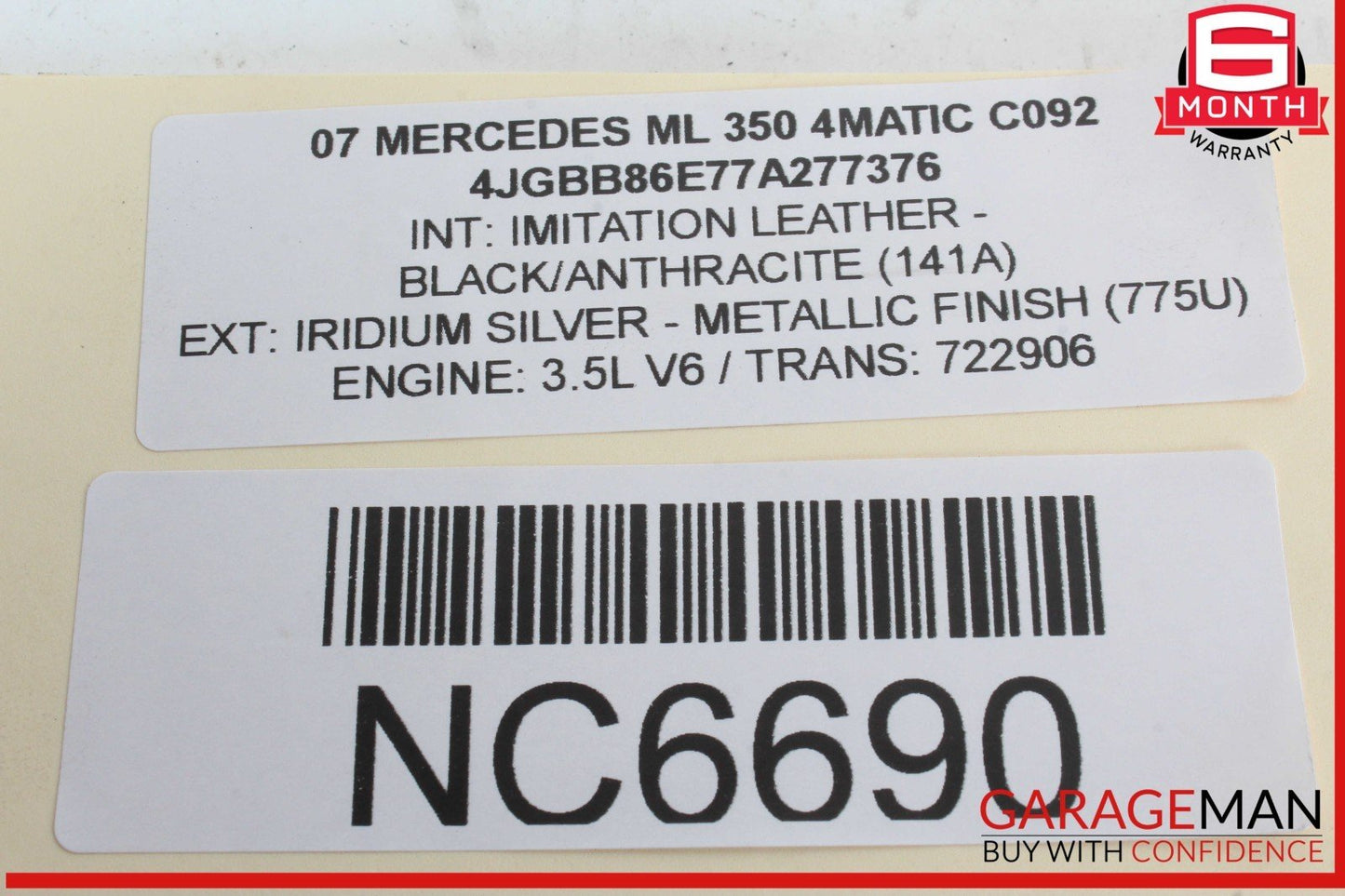 2005-2012 Mercedes-Benz ML350 W164 Fuel Rail w/ Injectors 2720700995