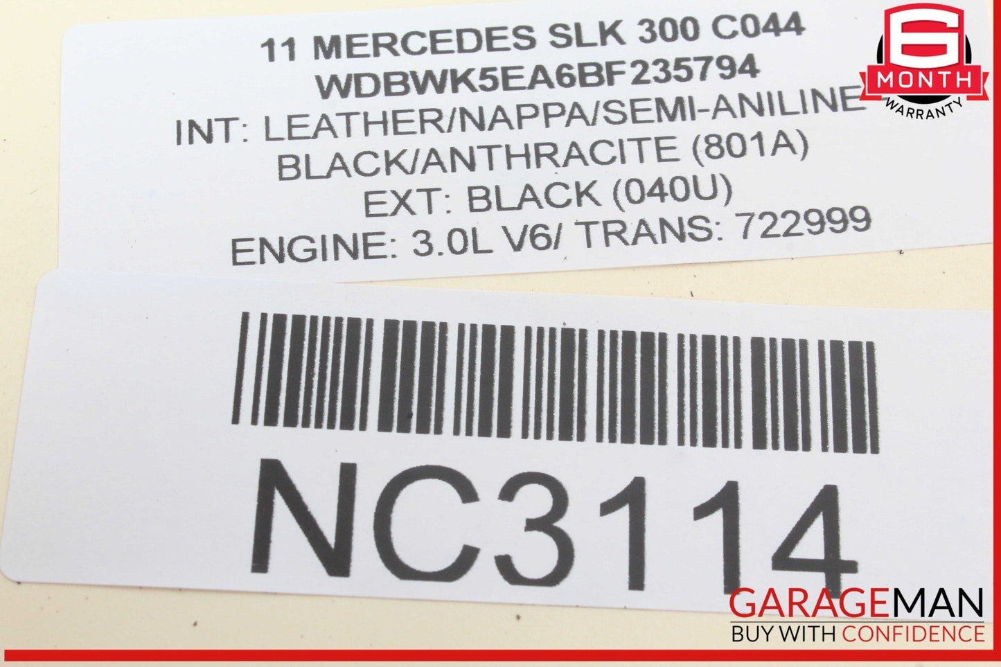 01-11 Mercedes R171 SLK300 Rear Trunk Lock Latch Actuator Handle Assembly OEM
