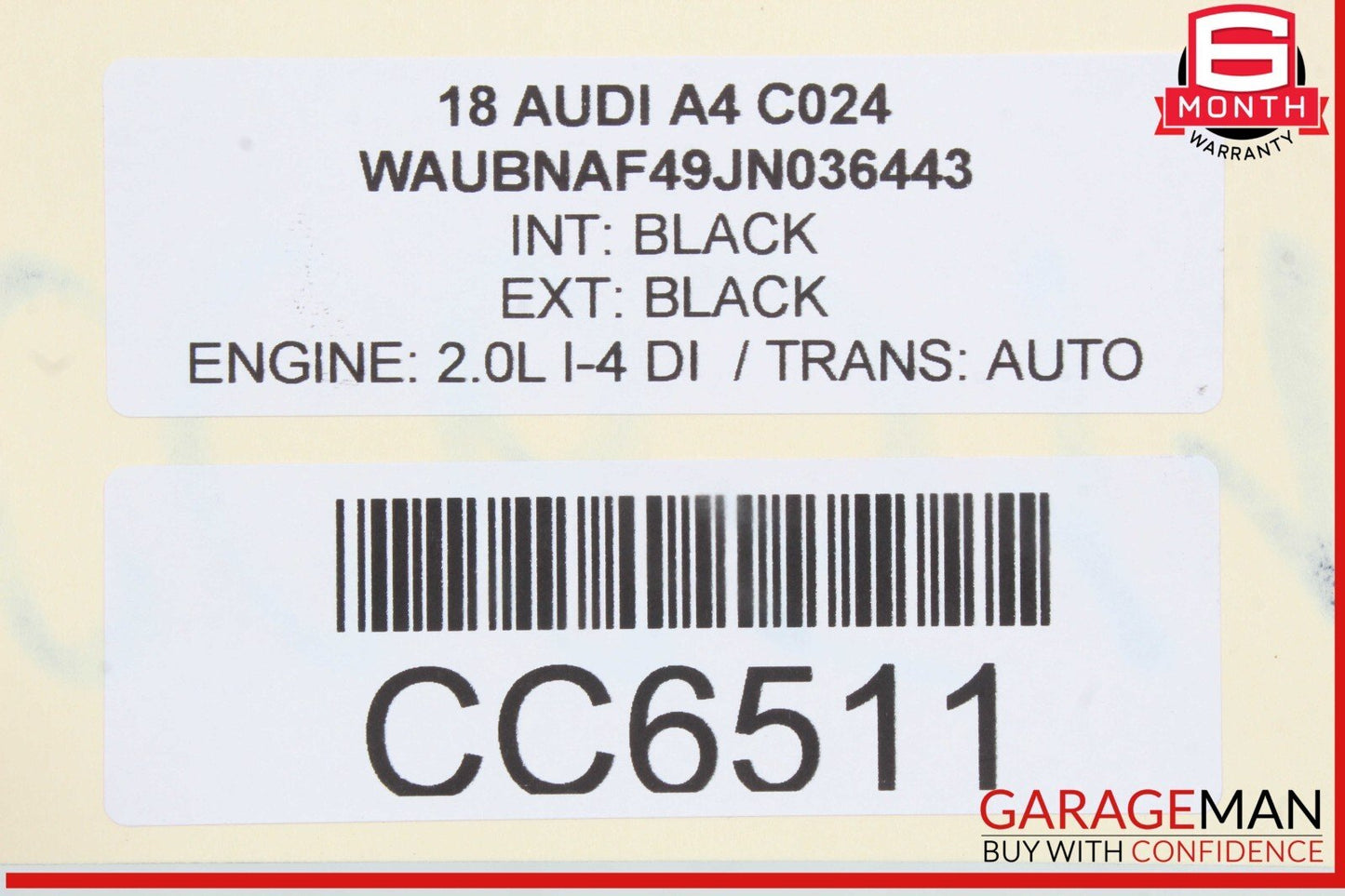 17-24 Audi A4 Front Left Driver Side Lower Bottom Seat Cushion Black OEM