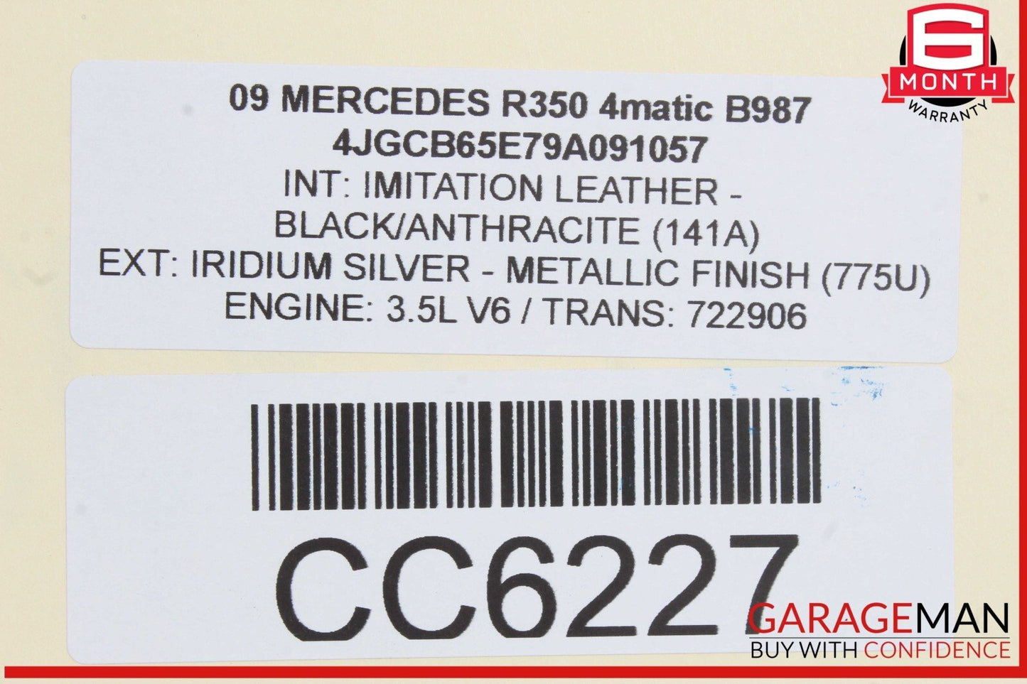 06-10 Mercedes W251 R350 Front Right Passenger Lower Bottom Seat Cushion OEM