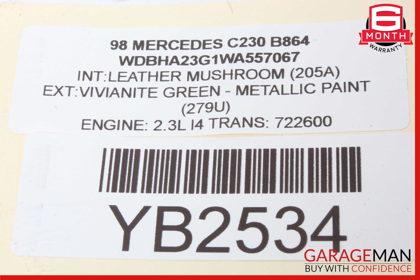 96-00 Mercedes W202 C230 Front Left or Right Seat Headrest Head Rest OEM