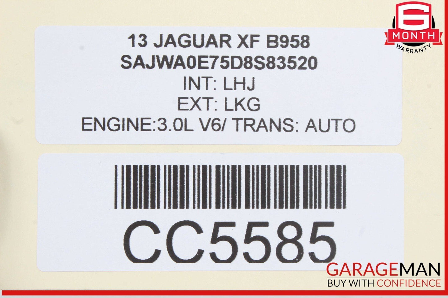 09-15 Jaguar XF Rear Left Driver Side Door Shell OEM