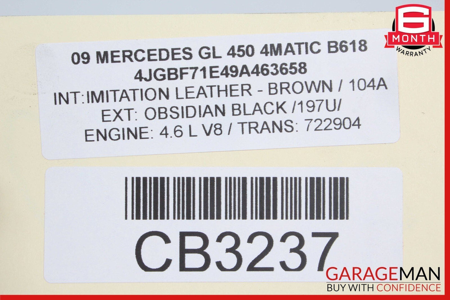 06-11 Mercedes X164 GL450 ML350 Front Bumper Reinforcement Impact Bar Rebar Assy