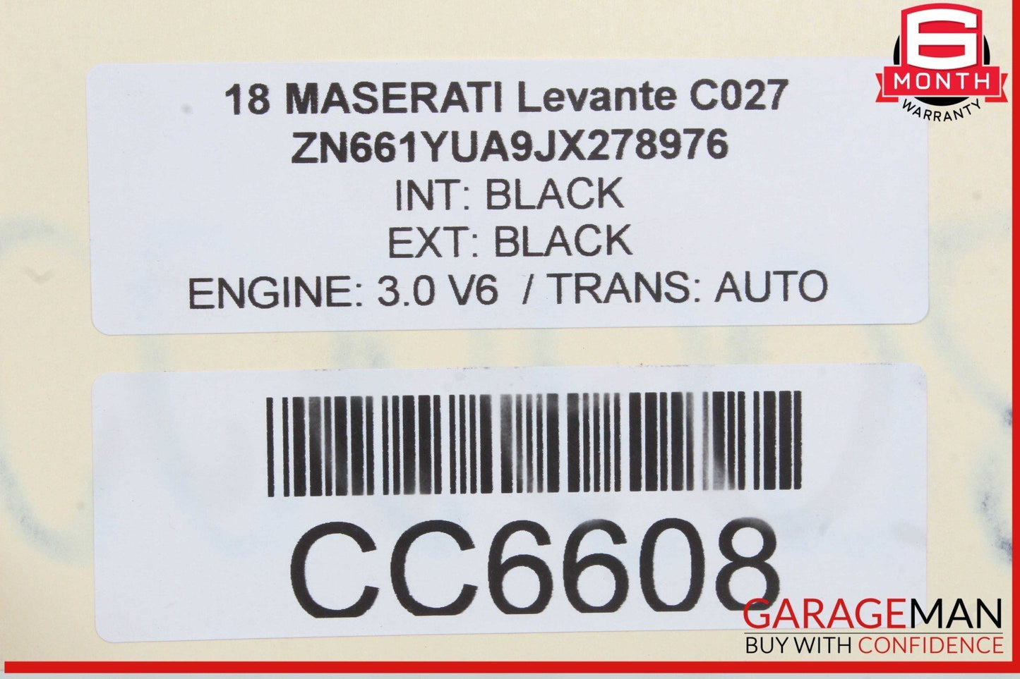 17-22 Maserati Levante M161 Front Left Driver Side Door Shell Black OEM