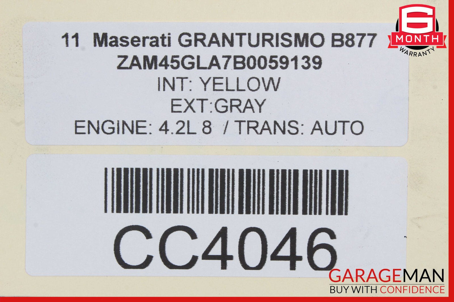 08-19 Maserati GranTurismo M145 Rear Subframe Crossmember Cross Member OEM