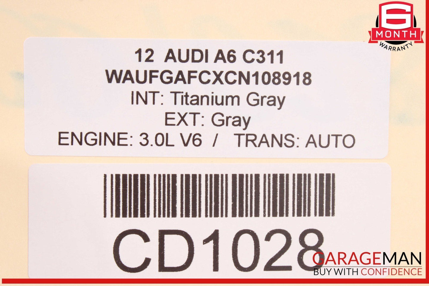 12-18 Audi A6 Rear Right Side Interior Door Trim Panel Cover Assembly OEM