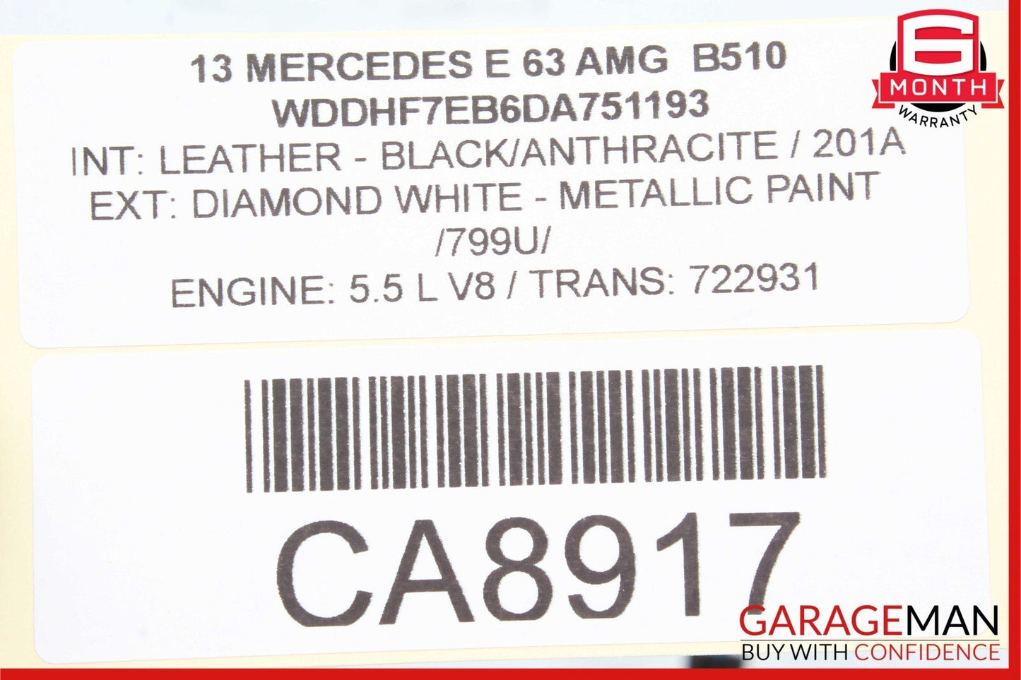 08-18 Mercedes W212 E63 AMG CLS400 Rear Left Side Door Lock Latch Actuator OEM