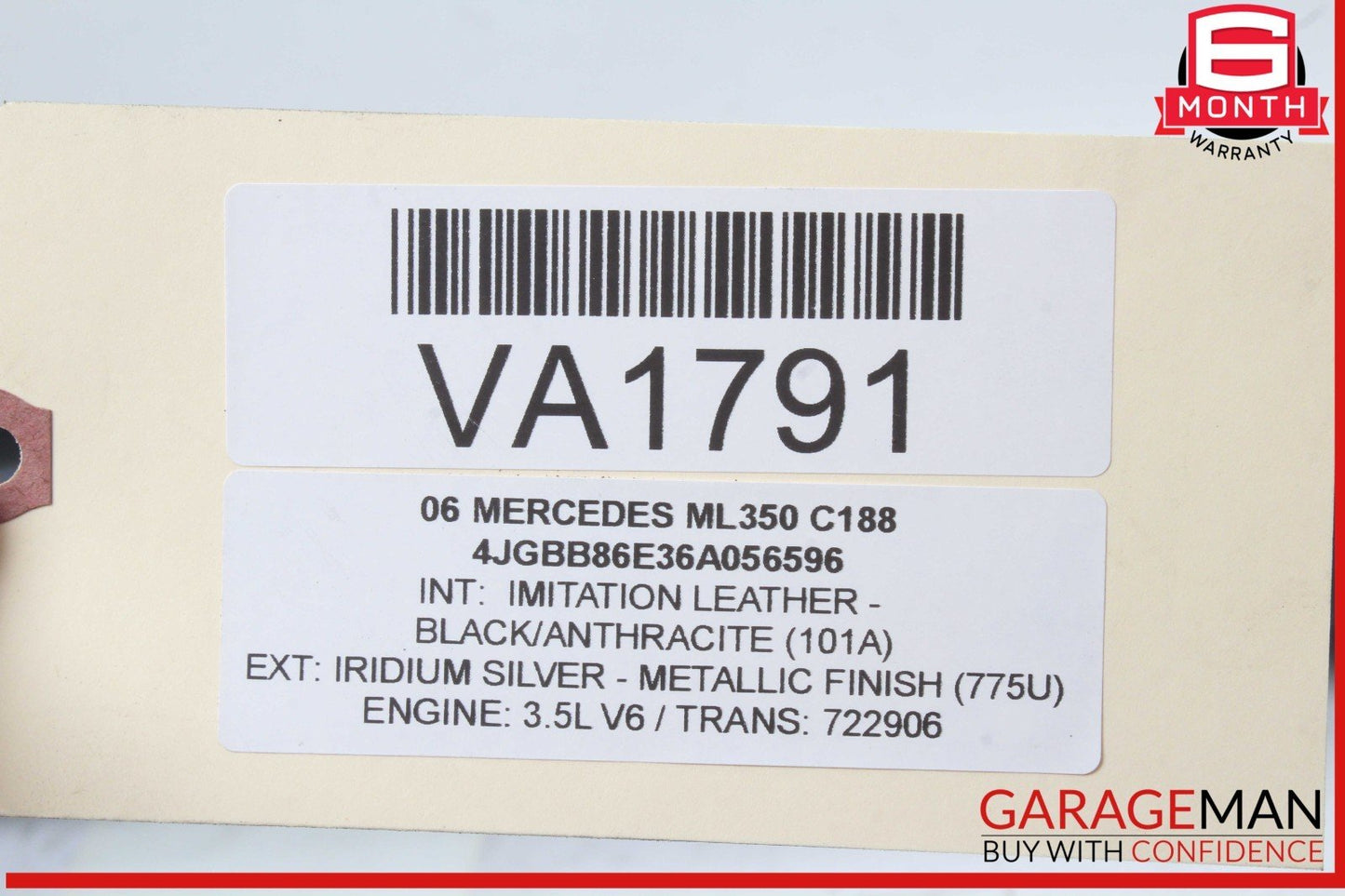 06-12 Mercedes W164 ML350 GL450 Upper Radiator Core Tie Bar Support OEM