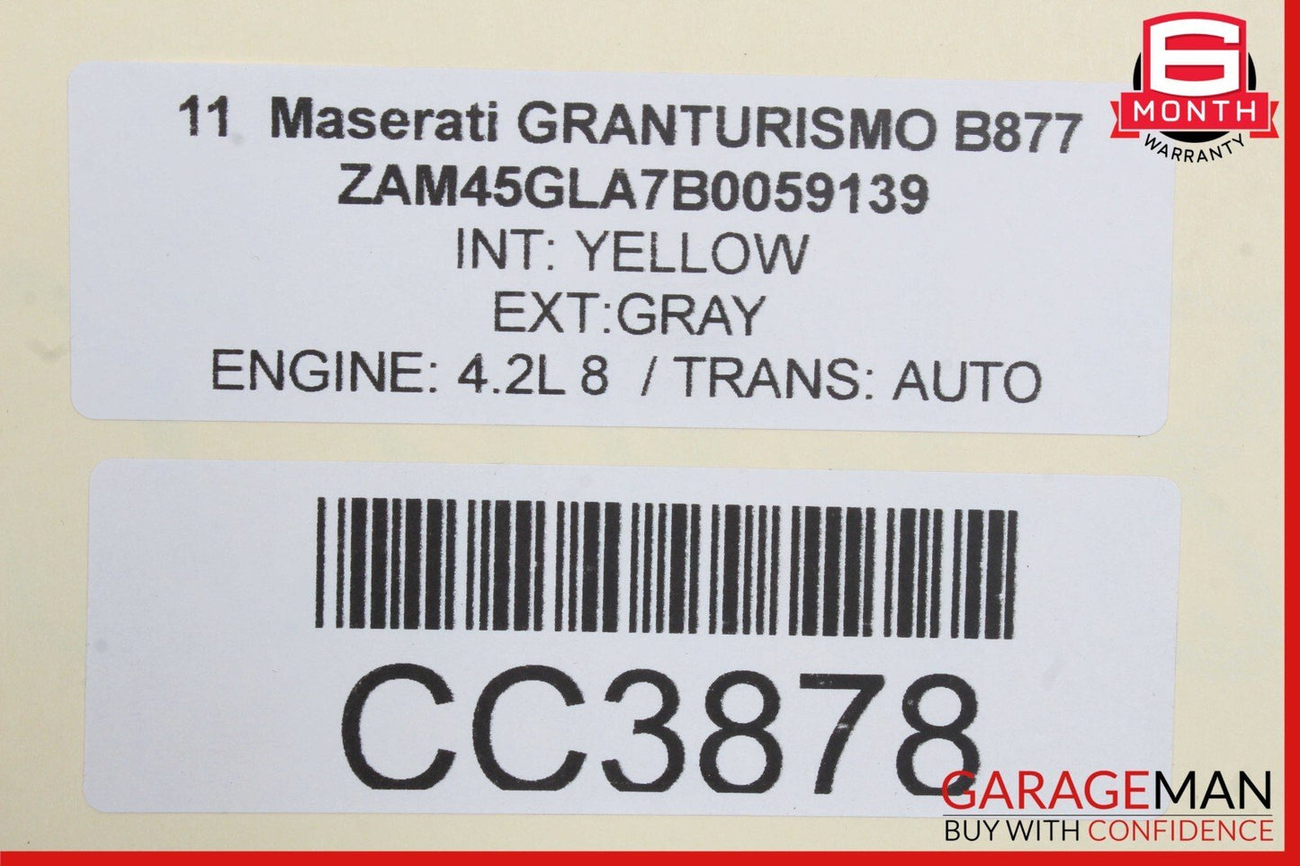 08-19 MASERATI GRANTURISMO REAR TRUNK LID DECK SHELL PANEL