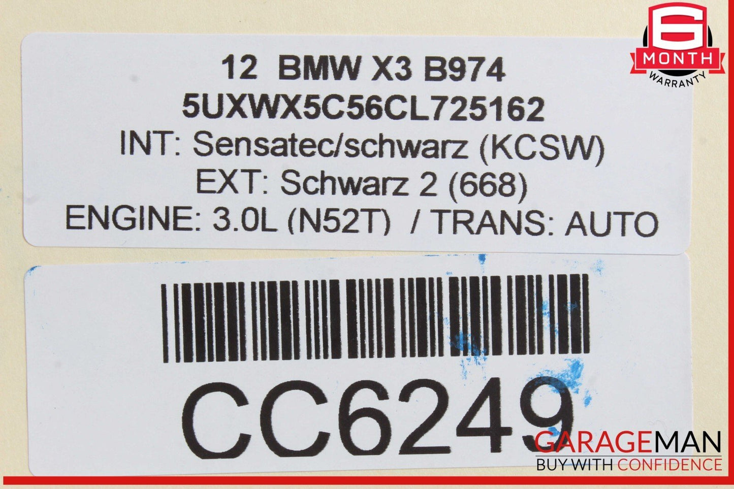11-18 BMW X3 X4 Front Right Passenger Side Upper Seat Cushion OEM