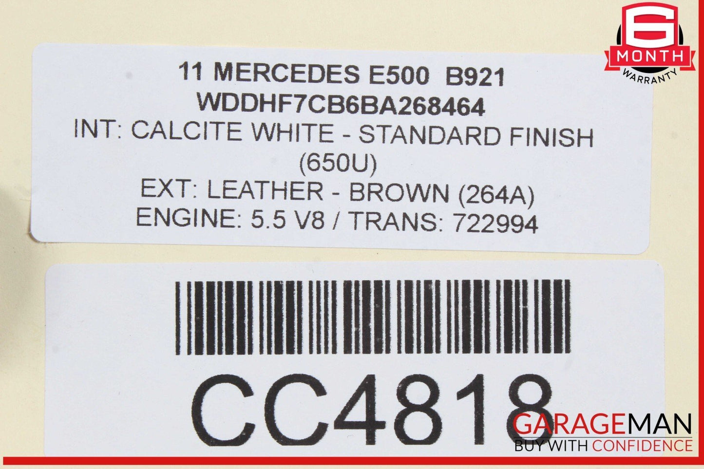 10-16 Mercedes W212 E500 E350 Sedan Rear Right Side Door Shell Assembly OEM