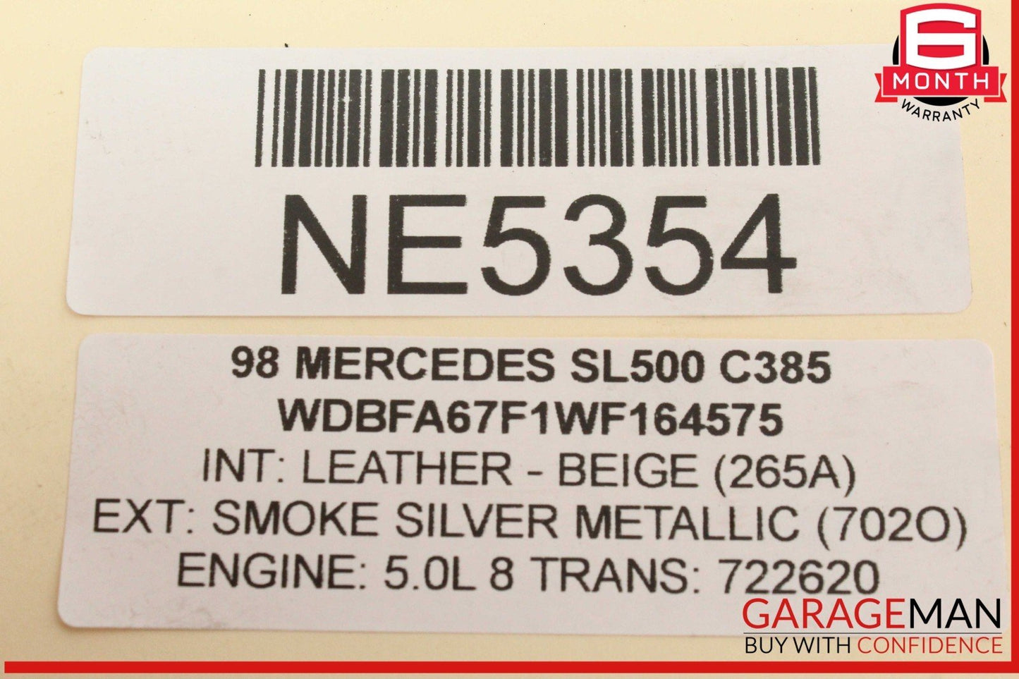 90-02 Mercedes R129 SL500 Rear Left / Right Convertible Roof Cover Lift Cylinder