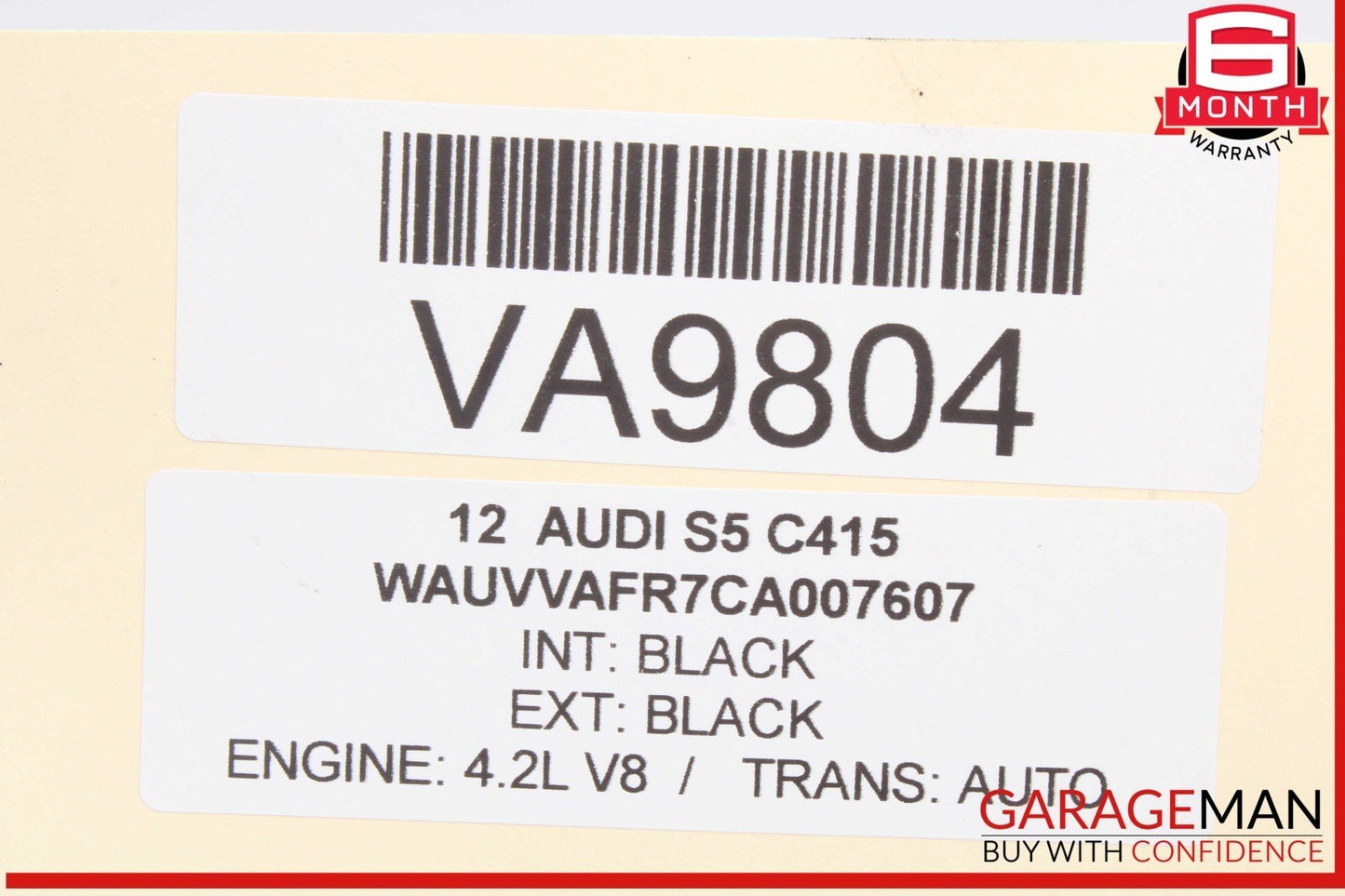 09-16 Audi S5 A5 Right Passenger Side Exterior Door Handle Black 8T0837886A OEM