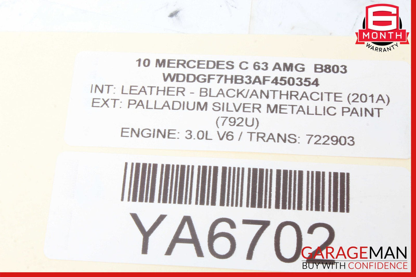 08-11 Mercedes W204 C180 C250 C63 AMG Rear SAM Module Relay Fuse Box Assembly