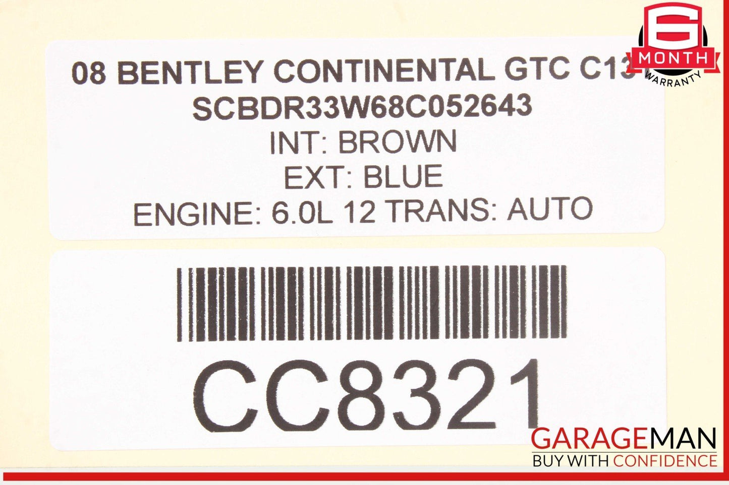 03-13 Bentley Continental GTC Automatic Transmission Gearbox OEM 22k