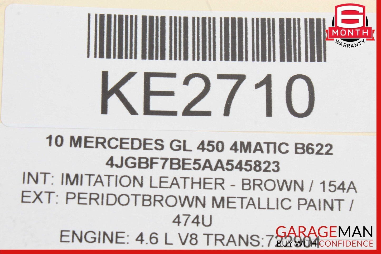 06-12 Mercedes GL450 ML350 Front Upper Radiator Core Tie Bar Support Bracket Bar