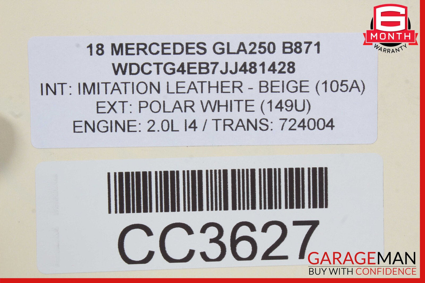 15-20 Mercedes X156 GLA250 Seat Cushion Top Upper Front Right Side OEM
