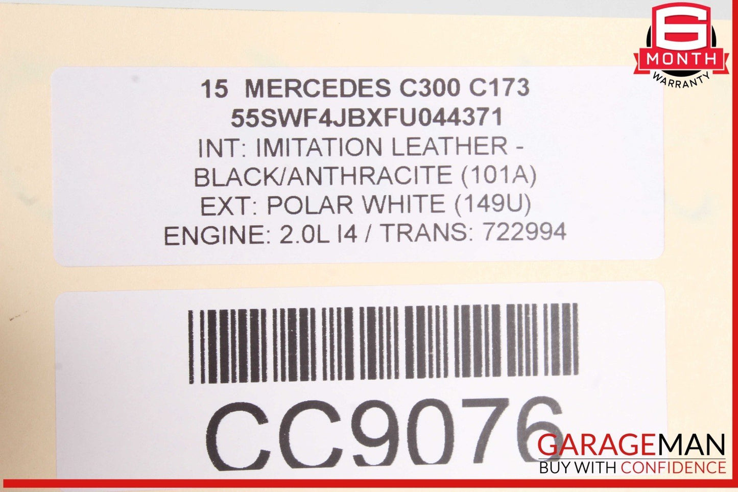 15-20 Mercedes W204 C300 Rear Sway Stabilizer Bar 2053260165 OEM