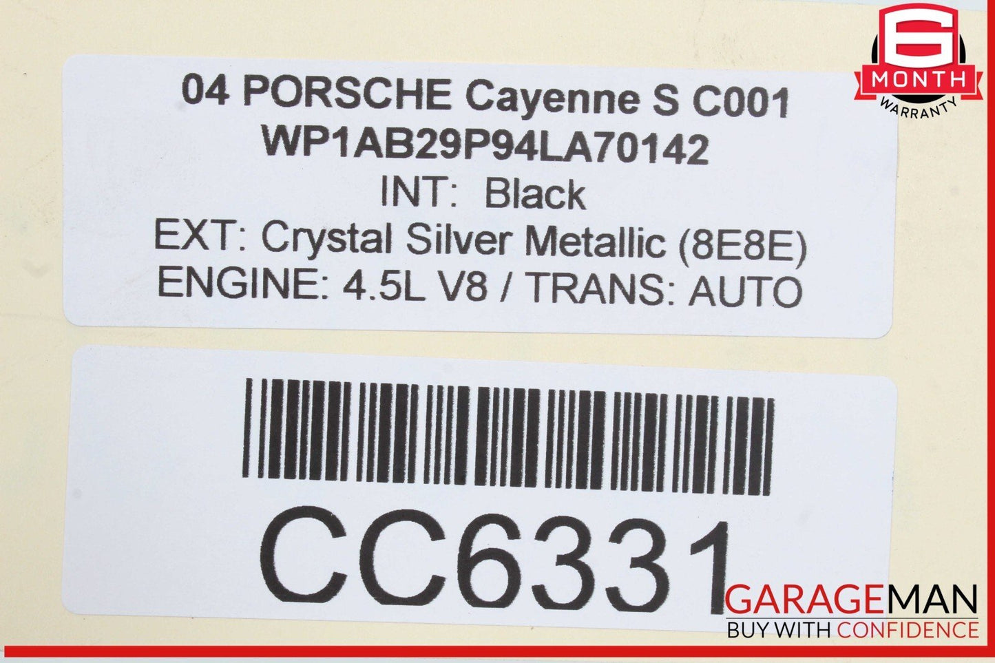 03-06 Porsche Cayenne 955 Front Hood Bonnet Panel Assembly Crystal Silver OEM