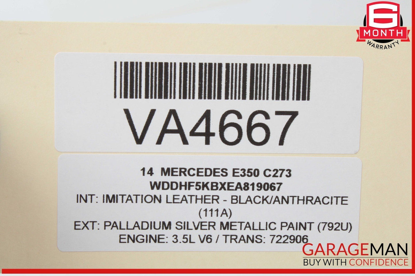 14-16 Mercedes W212 E350 E550 Rear Left Side Exterior Door Handle Keyless Go OEM