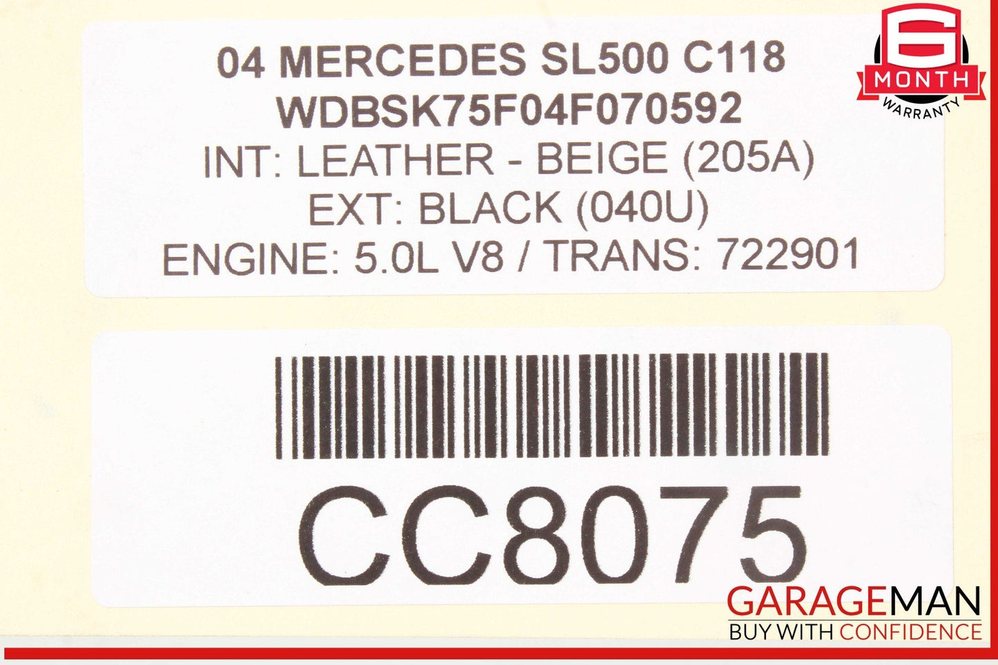 03-08 Mercedes R230 SL500 Front Reinforcement Bar Upper Radiator Support OEM