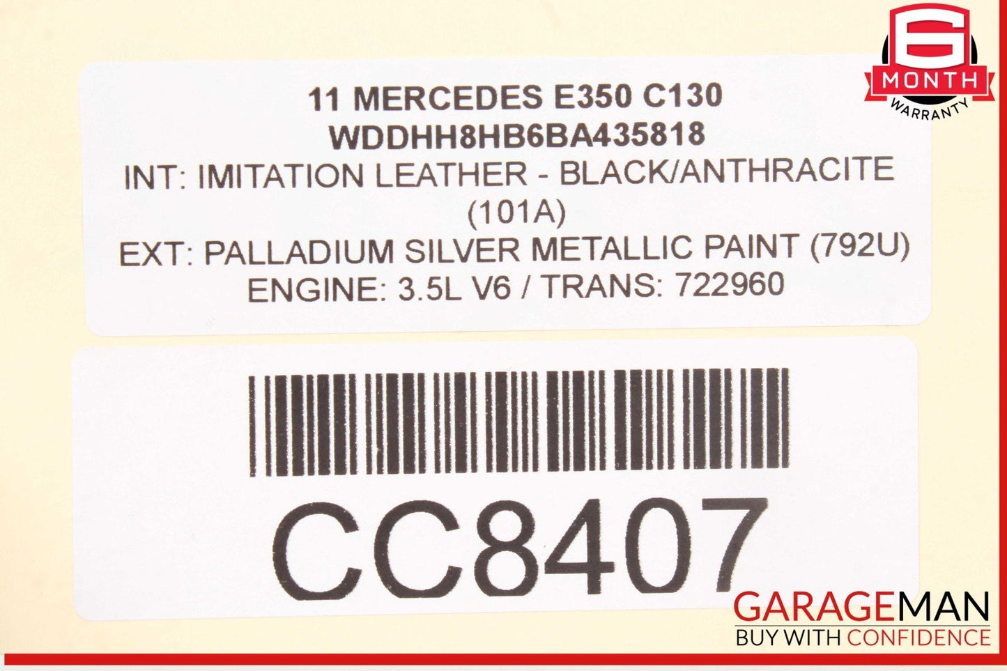 11-16 Mercedes W212 E350 E400 Wagon Rear 3RD Row Seat Upper Top Backrest Cushion