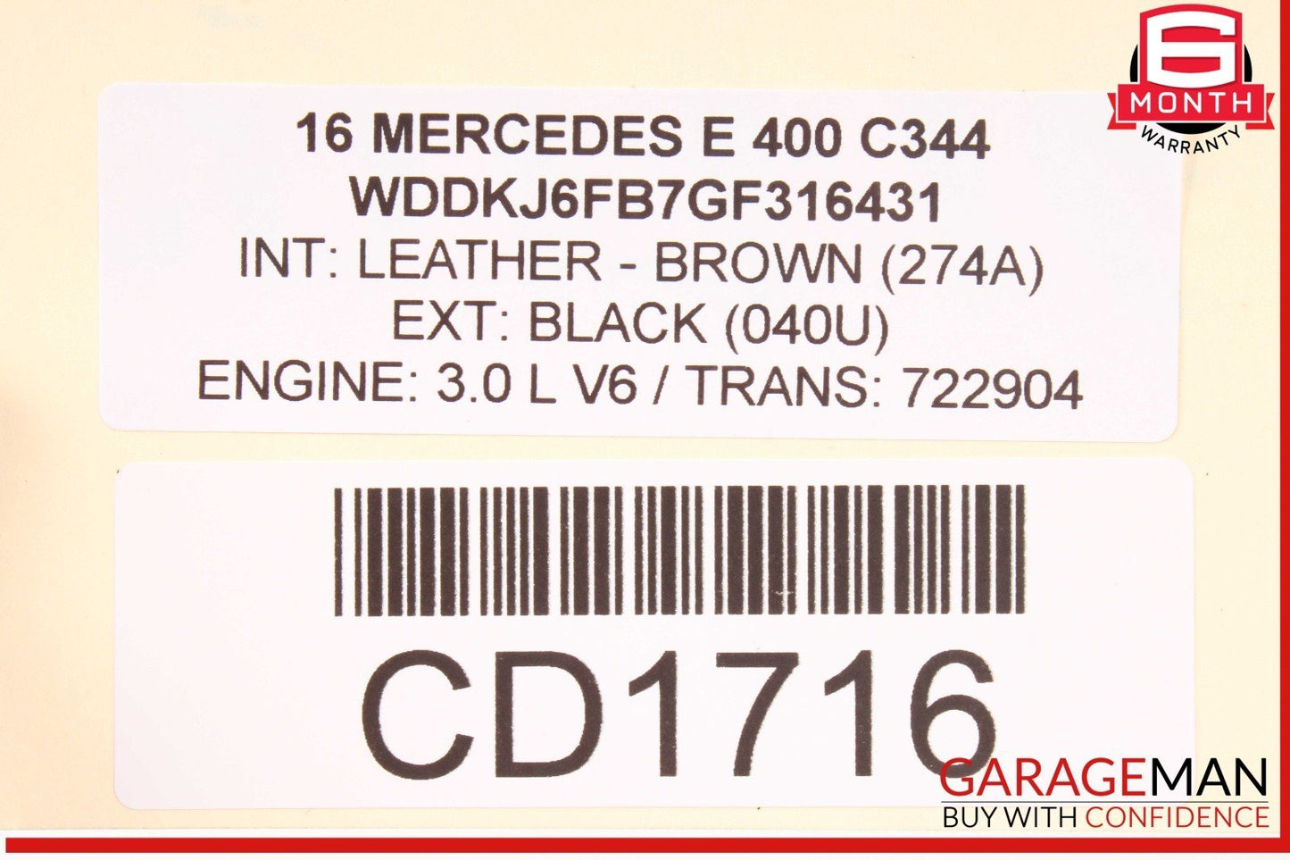 10-17 Mercedes W207 E400 E550 Coupe Rear Lower Bottom Bench Seat Cushion OEM