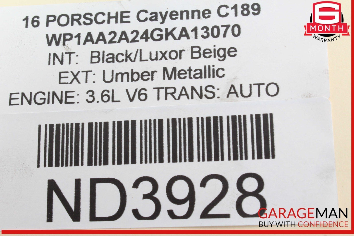 08-18 Porsche Cayenne 3.6L Engine Sealing Plate 03H109147J OEM