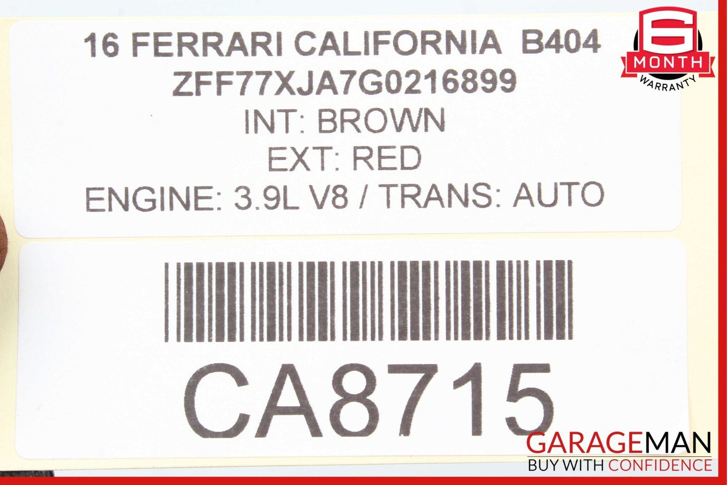 15-18 Ferrari California T Right & Left Side Exhaust Pipe Set of 2 Pc OEM