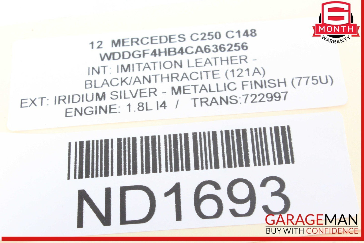 12-15 Mercedes W204 C250 Engine Ignition Coil Spark Plug 0001502580 Set of 4 OEM