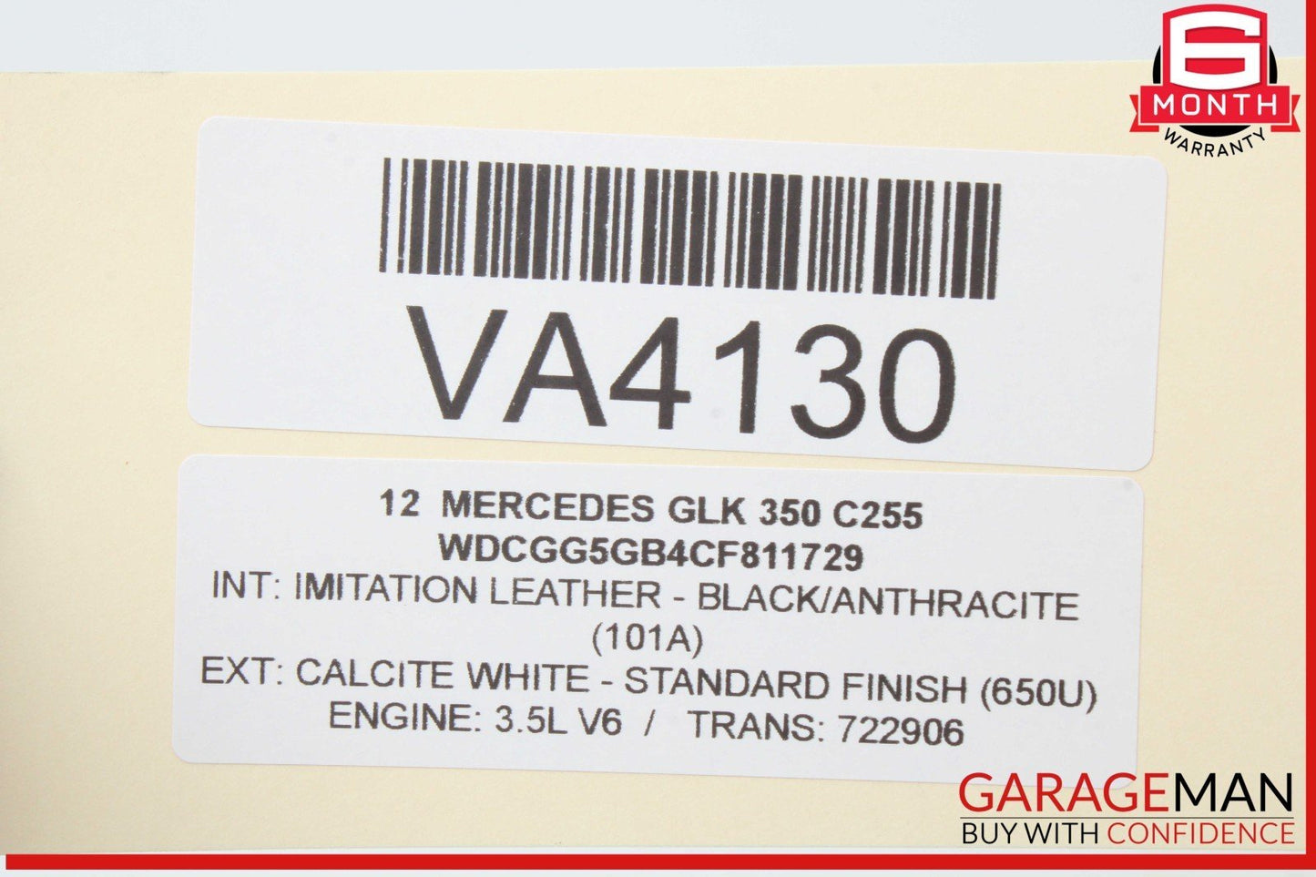 08-15 Mercedes X204 GLK350 Right Passenger Side Exterior Door Handle White OEM