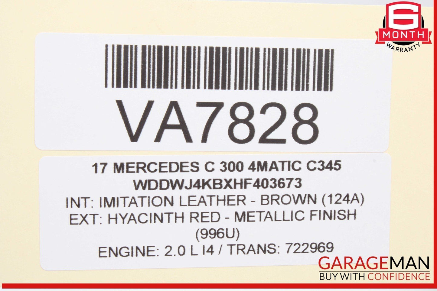15-20 Mercedes W205 C300 Front Left Driver Side Exterior Door Handle Red OEM