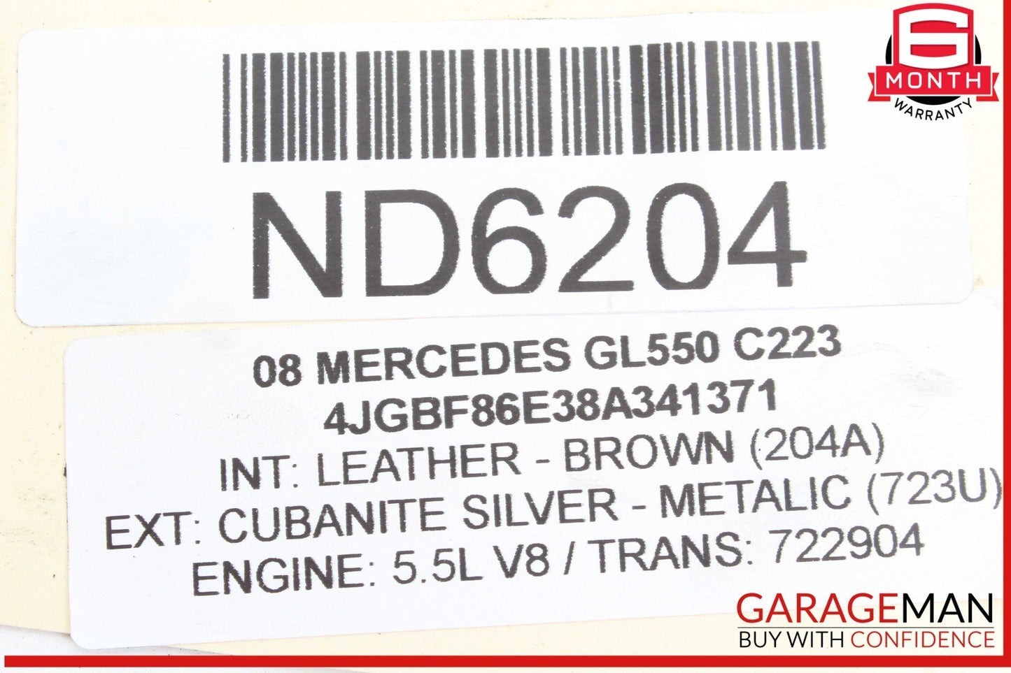 06-12 Mercedes X164 GL550 GL450 ML550 Upper Radiator Core Tie Bar Support OEM