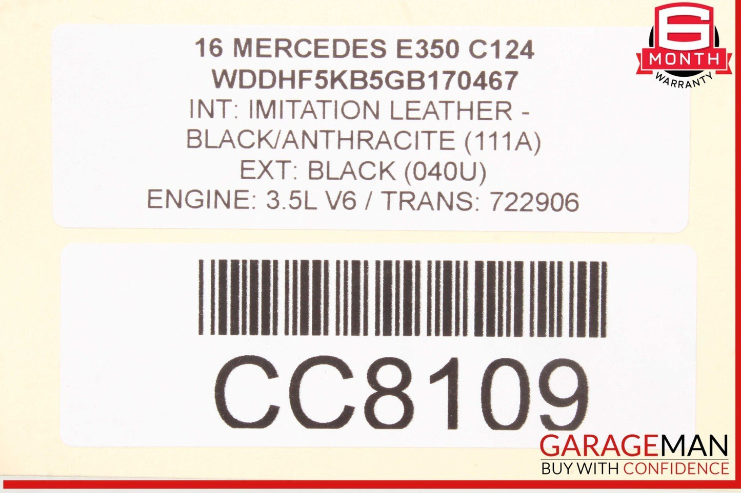 10-16 Mercedes W212 E350 E63 AMG Sedan Rear Left Side Door Shell Black OEM