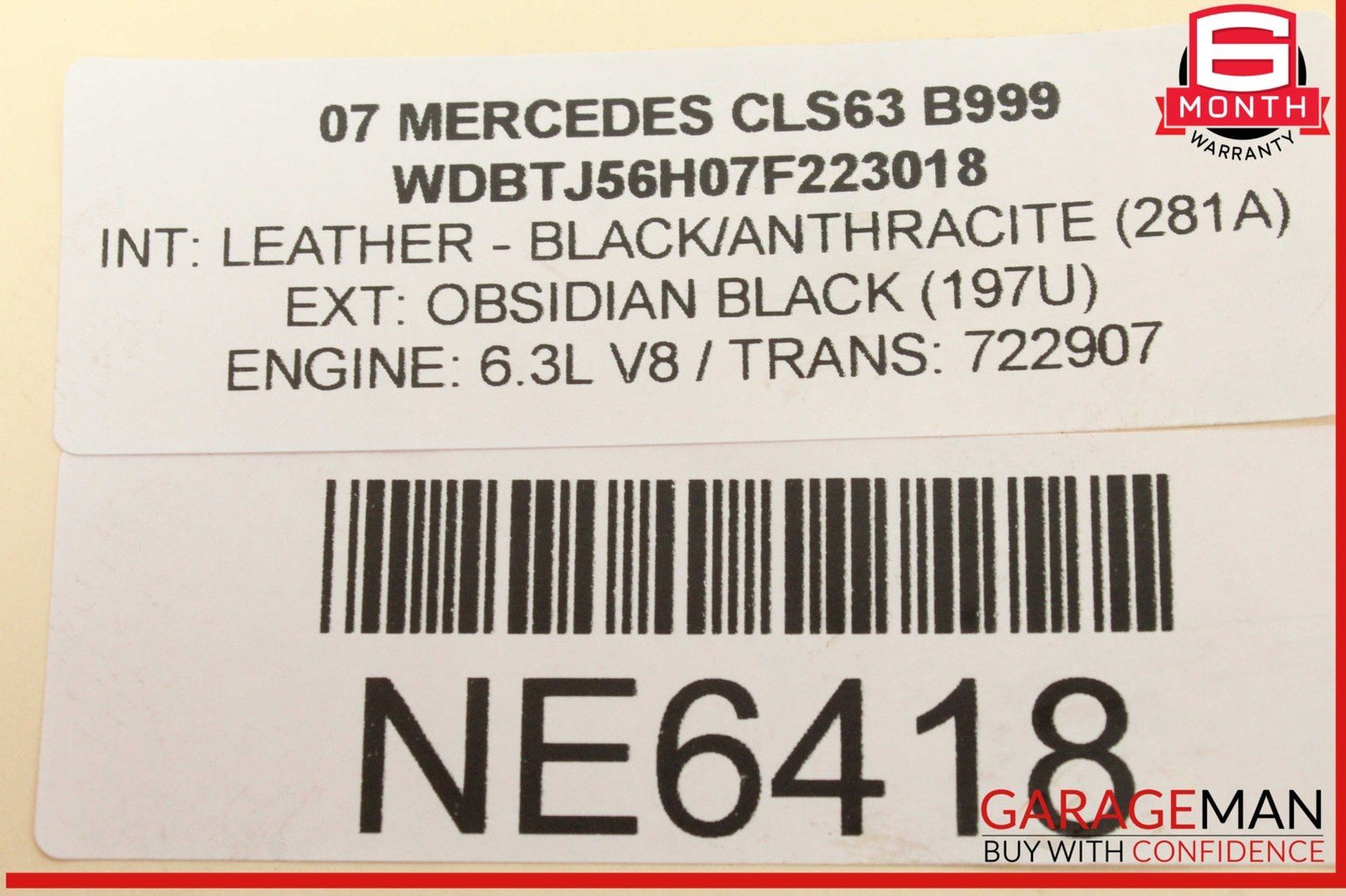 07-15 Mercedes W219 CLS63 E63 SL63 AMG 6.3L Engine Right Exhaust Camshaft OEM