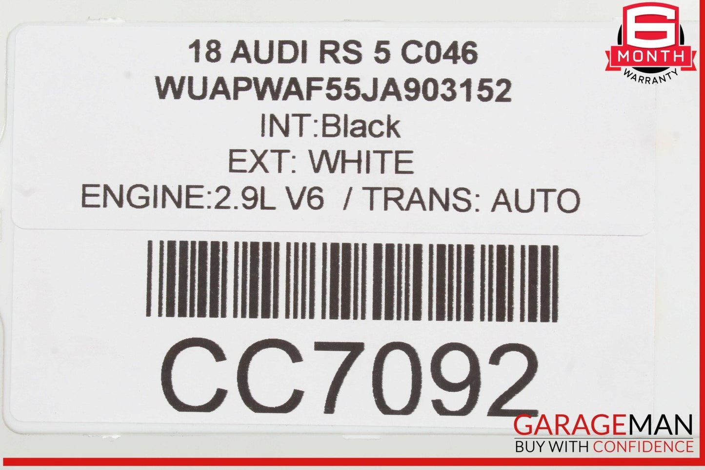 18-19 Audi RS5 Rear Bumper Cover Assembly White OEM
