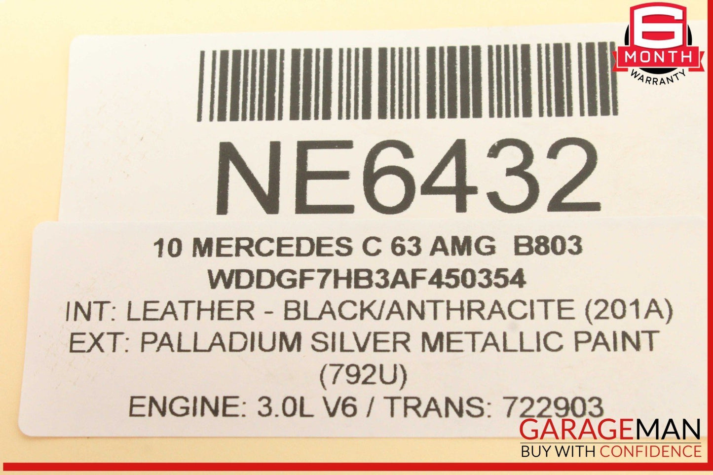 07-15 Mercedes W204 C63 E63 SL63 AMG 6.3L Engine Left Exhaust Camshaft OEM