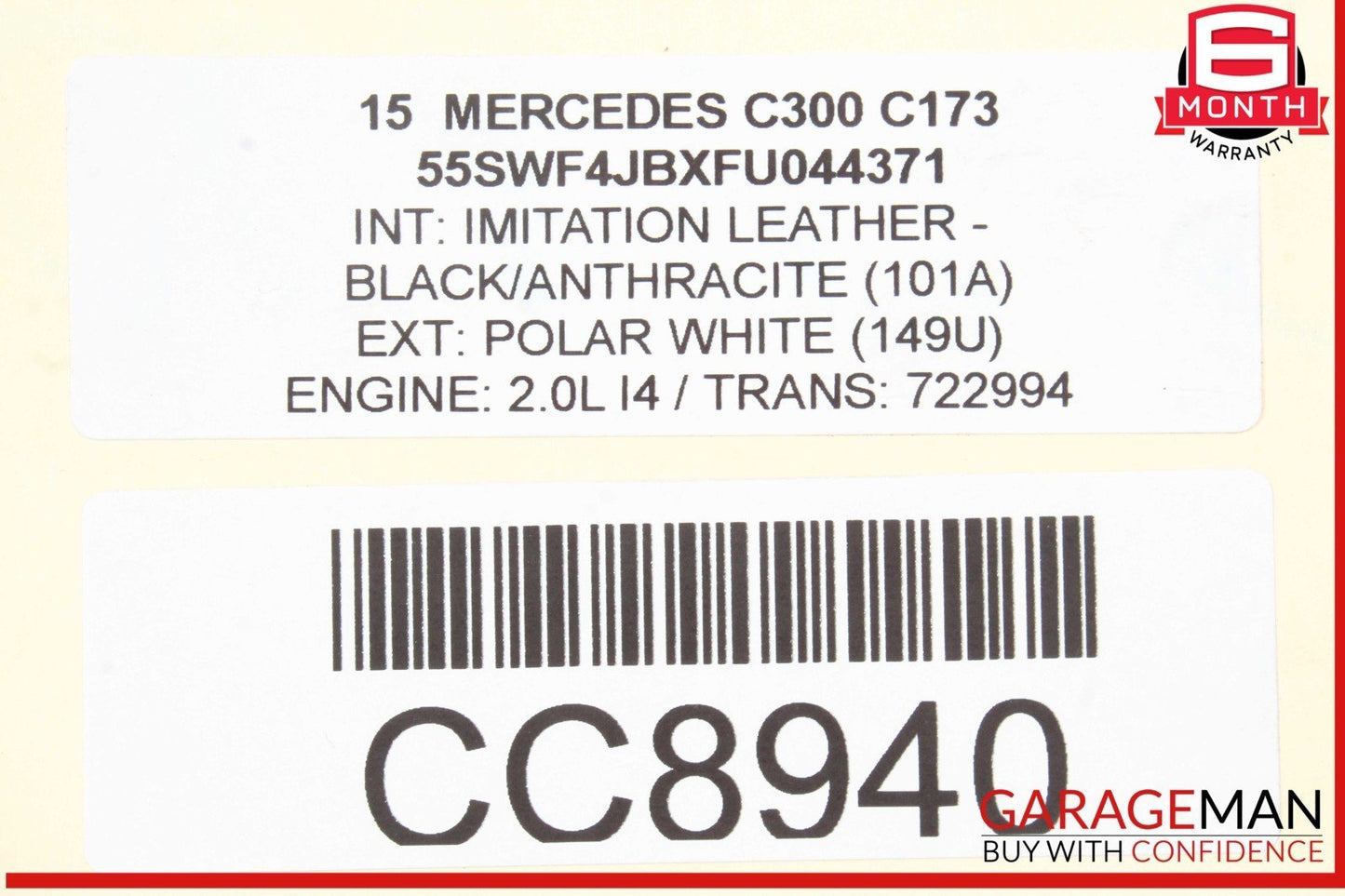 15-17 Mercedes W205 C300 RWD 7G Automatic Transmission Assembly 722.994 OEM 171k