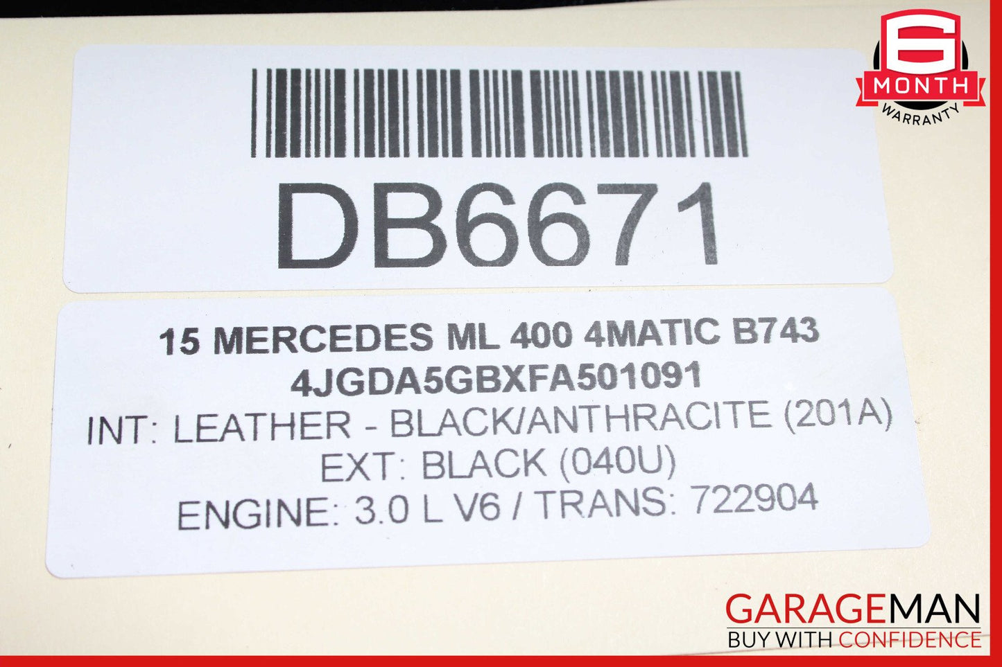 15-19 Mercedes X166 ML400 Fuel Gas Tank Reservoir Assembly OEM